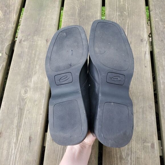 Vintage 90s y2k Bratz Lace Up Square Toe Chunky Heel Leather Ankle Boots Booties - Picture 6 of 6